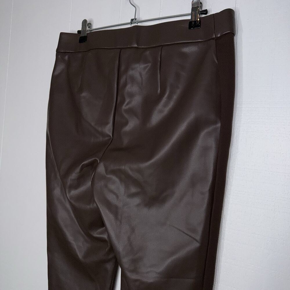 Talbots Women’s Portland Faux Leather Leggings Brown Size 10 NWT - Picture 5 of 7